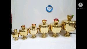 4 นิ้ว F1217 Brass ขันน้ำมนต์ บาตรน้ำมนต์ 4 นิ้ว ฝา 12mm