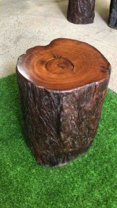 Natural merbau wood log stool / side table
