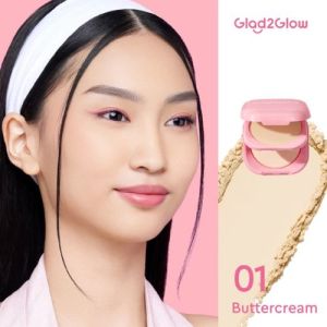 Glad2Glow Perfect Blurring Powder Foundation setting two way cake TWC Mengandung squalane dan vitamin E concealer pengontro