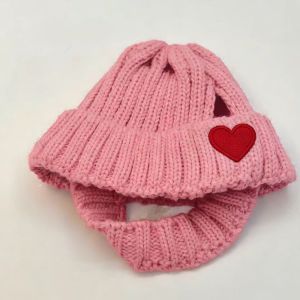 OKKFINE Warm Pet Knitted Hat Knitted Ear-Exposed Dog Ear Muffs Headgear Pet Ears Covers Winter