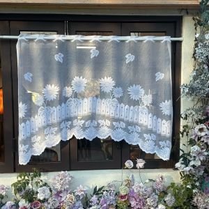 Semi Sheer White Lace Curtain 160 X 100 Window Drape For Living Room Kitchen Bedroom Home Decor