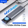ORICO 40Gbps M.2 NVMe SSD Enclosure with Cooling Fan USB4 PCIe3.0 Aluminum Compatible Thunderbolt 3/4 Tool Free 8TB for Mac. 