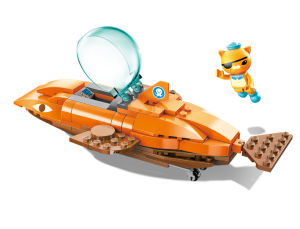 Kids Toy 2Pcs/Set The Octonauts Cartoon Figurine With Lantern Fish Narwhal Submarine Figure Educational Assembled Collection Building Blocks New Year Gift For Boy Girl