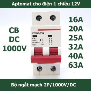 MCB DC 2P 1000VDC 16-63-125A Attomat dùng cho năng lượng mặt trời solar