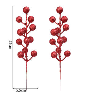 10ชิ้นต้นเบอร์รี่ไฟคริสต์มาสแวววาวก้านผลเบอร์รี่ประดิษฐ์กิ่งไม้เล็กๆตกแต่งคริสมาสต์ในบ้านสำหรับงานเลี้ยงปีใหม่ต้นคริสต์มาสแบบทำมือ