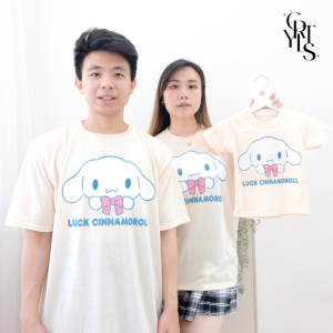Carotyles Baju Atasan Kaos Couple Keluarga Family Wanita Anak Perempuan Laki Laki Pasangan Oversize Jumbo Lengan Pendek Panjang Korean Style Terbaru Luck Cinna