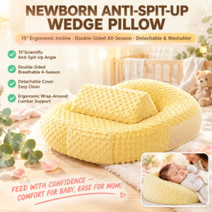 Baby ramp pillow double sided newborn antispitting four seasons pillow curved ramp feeding pillow