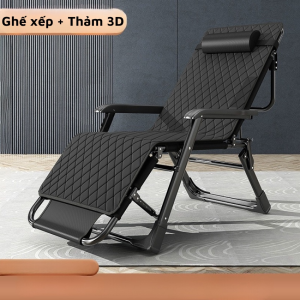 Ghế Gấp Ngủ Trưa Văn Phòng Khung Thép Đen Giường Xếp Gấp Gọn Thư Giãn vải thoáng khí bền đẹp-bảo hành 12 tháng
