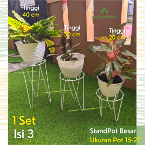 RAK BUNGA POT 1 PAKET model V rak tanaman hias susun bahan besi kokoh