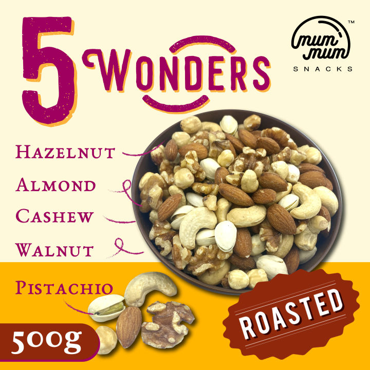 Mum Mum 5 Wonders Premium Roasted Mixed Nuts [500g] | Lazada