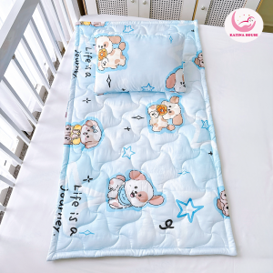 Bộ nệm gối cho bé đi học Katina House vải tencel mềm mại thoáng mát phù hợp 5-10t