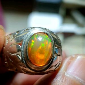 termurah !! batu cincin perak kalimaya teh asli banten jarong jozz Cincin Dengan Bentuk Baguette Perhiasan Batu Permata Pria - Lazada