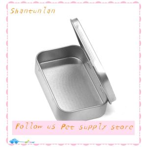 🎁【Special price】🎁Sha กล่องดีบุกขนาดเล็กที่ว่างเปล่าทรงสี่เหลี่ยมผืนผ้าโลหะกล่องใส่ลูกกวาดแบบกดภาชนะบรรจุแบบมีบานพับกล่องเก็บของขนาดเล็ก