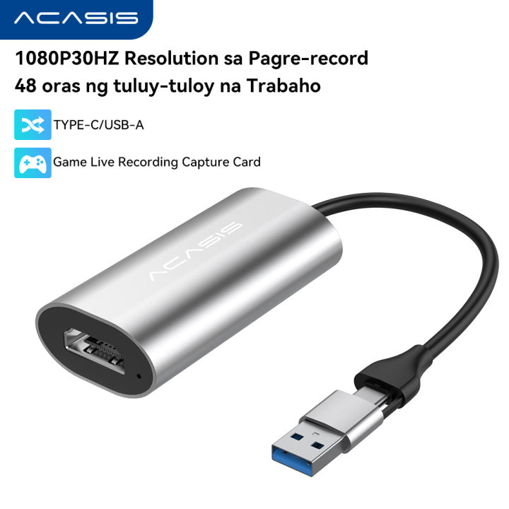 ACASIS HDMI Video Capture Card For Nintendo Switch 1080P HD Live  Streaming/Record USB/Type-c To HDMI PS4/Xbox Game Capture Box Compatibility 