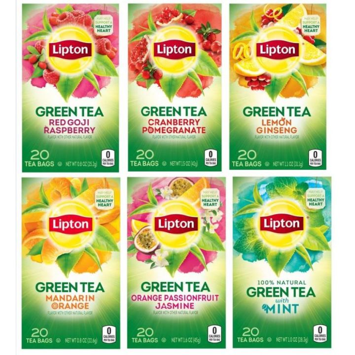 Lipton Green Tea - Mint / Orange Passionfruit Jasmine / Cranberry ...