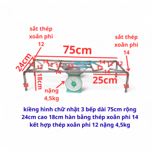 Kiềng đun bếp củi loại vuông sắt thép xoắn đặc đủ kích thước 3 bếp và 2 bếp.