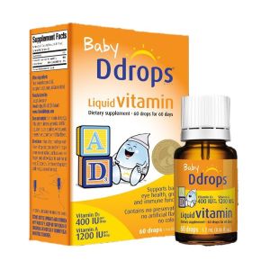 Ddrops Vitamin D Orange AD Infant Drops 1.7ml 1000IU - Providing Essential Nutrition for Growing Babies