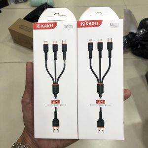 [HCM]Cáp sạc đa năng 3 đầu kaku loại tốt   lõi đồng 3 đầu  Type-c Micro  Lightning iphone - cap sac - dây sac  - sam sung - Type-C - day sac đa năng apple