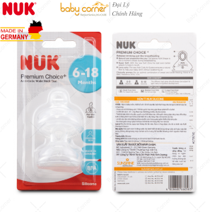 [Có Tách Lẻ] Bộ 2 Núm Ti NUK Premium Choice+ Silicone Cho Bé 6 - 18 Tháng