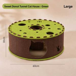 Lovinland mèo cưng đường hầm trò chơi tương tác Đồ chơi vòng Donut cảm thấy có sẵn bốn mùa Ổ mèo giường nằm cho mèo cưng hai công dụng trong nhà Kitten đồ chơi huấn luyện