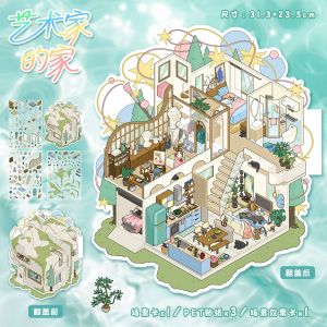 3D Miniature Scenes Sticker Large-sized Scene Stickers 3D Stereoscopic Miniature Scene Childrens Toys