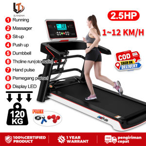 Treadmill listrik rumah lipat peralatan kebugaran dalam ruangan multi-fungsional mewah treadmill latihan diam