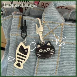 Hmeme Kawaii Cartoon Keychains Key Ring For Women Cute Resin Fish Cat Charms Keyring Fashion Accessories Jewelry Gifts