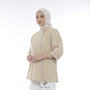 (Sse Olshop X Arsya) Agnia kemeja wanita terbaru 2025 / atasan wanita terbaru 2025 lengan panjang kasual jumbo L Xl XXL