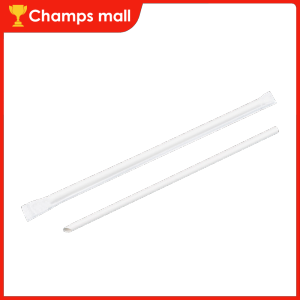 100Pcs 6mm Biodegradable Straw Coffee Ground Straw Individually Wrap SugarCane Straw For Drinks