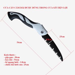 CƯA CẦM TAY CÁN DÀI GẤP GỌN CƯA CÂY CƯA GỖ TIỆN ÍCH LƯỠI CƯA THÉP - 000911