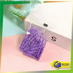 FH-A109 Paper Clip Warna Metalic Isi 80pcs Klip Kertas Warna Macaron / Klip Penjepit Aesthetic