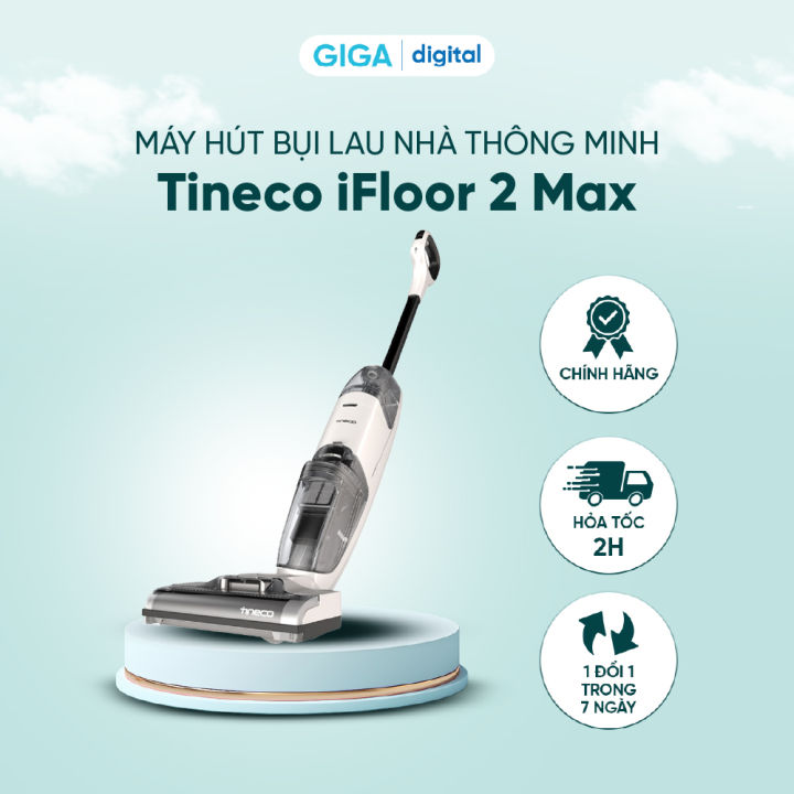 [SIÊU GIẢM GIÁ] Máy hút bụi lau sàn Tineco iFloor 2 Max - Nhẹ, không dây, dễ dàng di chuyển - Tự động làm sạch con lăn