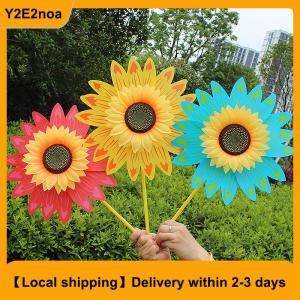 【Local shipping】 Colorful Sunflower Windmill Wind Turbine For Lawn Garden Party Decoration Outdoor Camping Picnic Garden Yard Decor