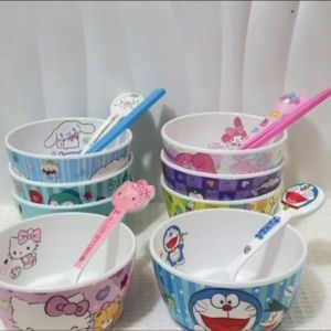 🔥Local Delivery🚚🔥Cute Cartoon Kids Bowl Cute Printed Snack Bowl For Rice Soup Noodles Daily Use