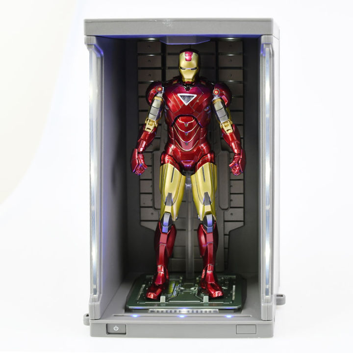 Open Box ZD Toys Iron Man Mark 1 + Blue LED Hall of Armor + Hologram