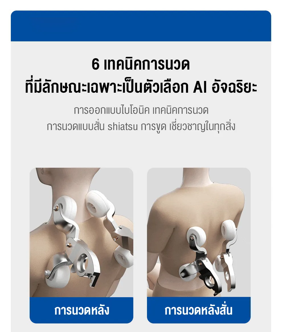 XUTI 0228GY เก้าอี้นวดไฟฟ้า นวดแบบผสมผสาน นวดตัวแบบมัลติฟังก์ชั่น ลูกกลิ้งนวดเท้า การนวดสามมิติรอบด้าน รีโมทภาษาไทย ลำโพงบลูทูธในตัว