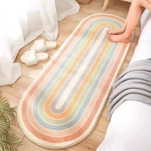 RM19.99 Microfiber Long Carpet Rainbow Carpets Non-slip Floor Mat Bedroom Area Rugs Soft Fluffy Rugs 50x160cm