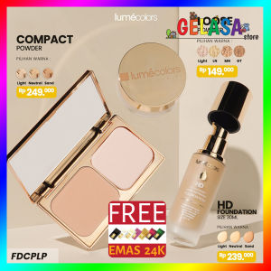Lumecolors Paket Hemat Bundling Perfect Base Foundation Compact Powder Loose Powder