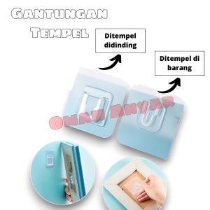GANTUNGAN TEMPEL DINDING 1 SET Magic Wall Sticker Lem Serbaguna Socket - 1 set