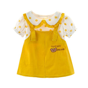 baju bayi perempuan lucu Dress Anak Perempuan Lucky Bear dress import anak perempuan usia 6 12 bulan
