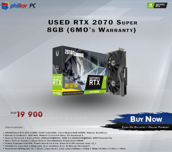 ZOTAC GAMING GeForce RTX 2070 SUPER MINI Lazada Lazada PH