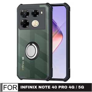 Hard Case INFINIX NOTE 40 PRO 4G / NOTE 40 PRO 5G/ 40 PRO+ 5G / NOTE 40 4G Armor Fusion Shockproof Transparent Free Holder Ring