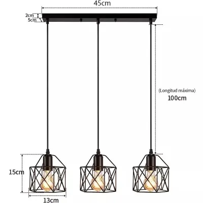 Chandelier Nordic Modern Industrial 5 Head Pendant Light Geometric Iron Cage Ceiling Light for Living Dining Room Bedroom Office Bar Cafe Decorative Lighting