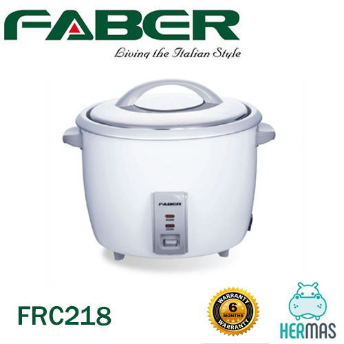 FABER FRC218 1.8L Rice Cooker White Traditional Classic Rice Cooker ...