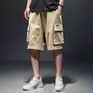 กางเกงขาสั้นผู้ชาย กางเกงขาสั้นลำลอง เอวยางยืด เหนือเข่า มีกระเป๋า เชือรูด