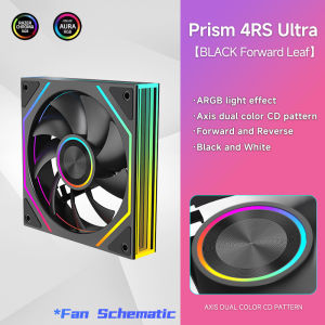 Jungle Leopard Prism 4RS Ultra ARGB CPU Fan 120mm Black / White PC Cooler Fan Axis Light Ring Infinity Mirror 5V 3PIN ARGB Mobo Sync 4PIN PWM Daisy Chain
