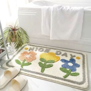 Nordic Alas Kaki Rug Floor Mat Non-Slip Thick Entrance Door Mat Microfiber Absorbent Modern Simple Cartoon Bathroom