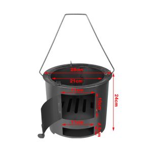 CANICECA Stable Base Wood Fire Stove Thickened Hand-held Outdoor Wood Burning Stove Durable Easy to Carry Charcoal Stove for Tea Making Heating Cooking Outdoor BBQ Home Use