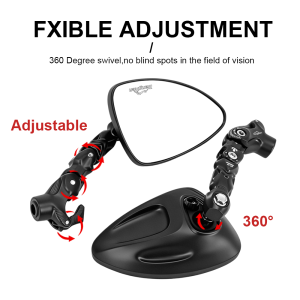 Eagle Jet Rearview Mirror Wide-Angle Anti-Glare Foldable Shock-Absorbing High-Definition Large Mirror for Electric Motor