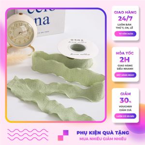 Cuộn Ruy Băng Vải Lanh 4cm Dài 9 Mét gồm15 màu sắc làm thiệp gói quà gói hoa Trang Trí Thủ Công